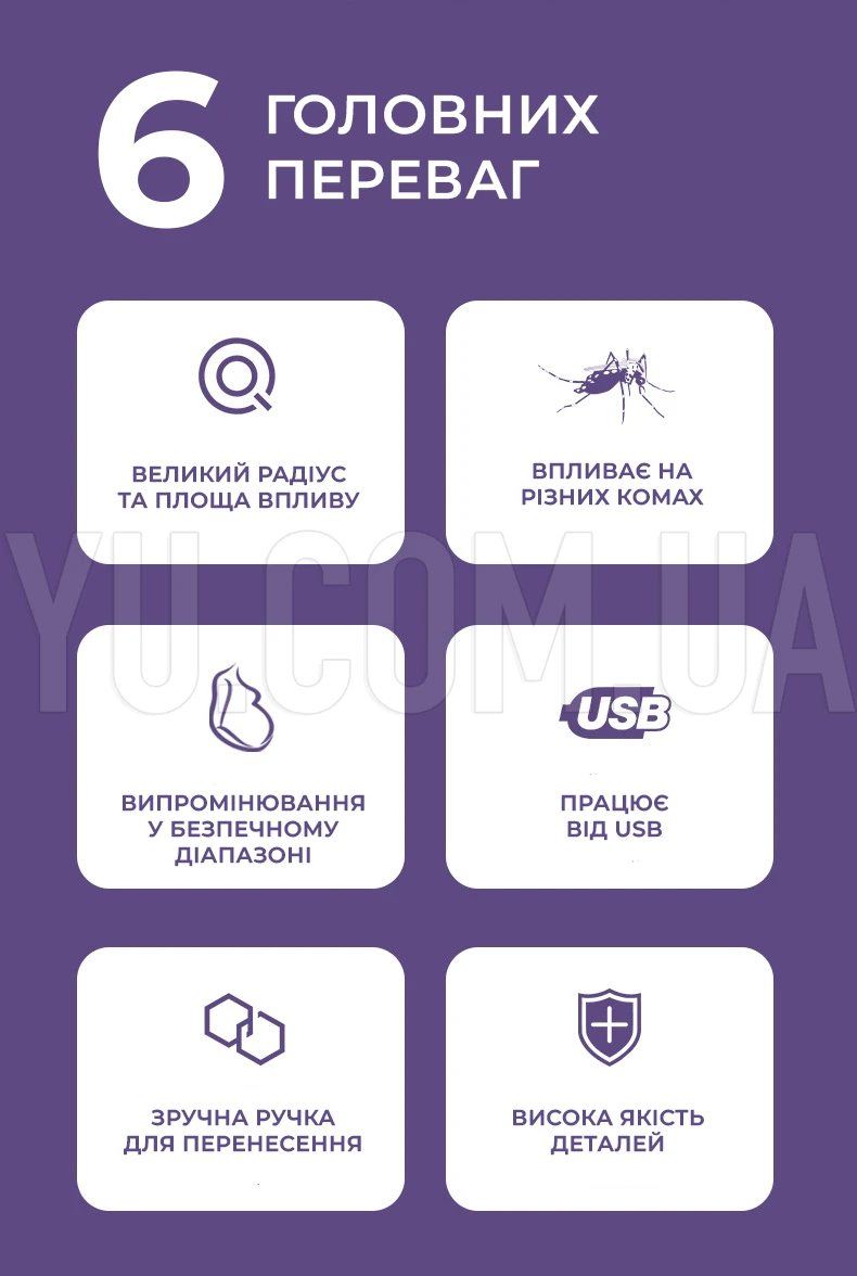 Уничтожитель насекомых лампа от комаров Mosquito killer lamp (от usb)